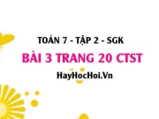 Bài 3 trang 20 Toán 7 Tập 2 Chân trời sáng tạo